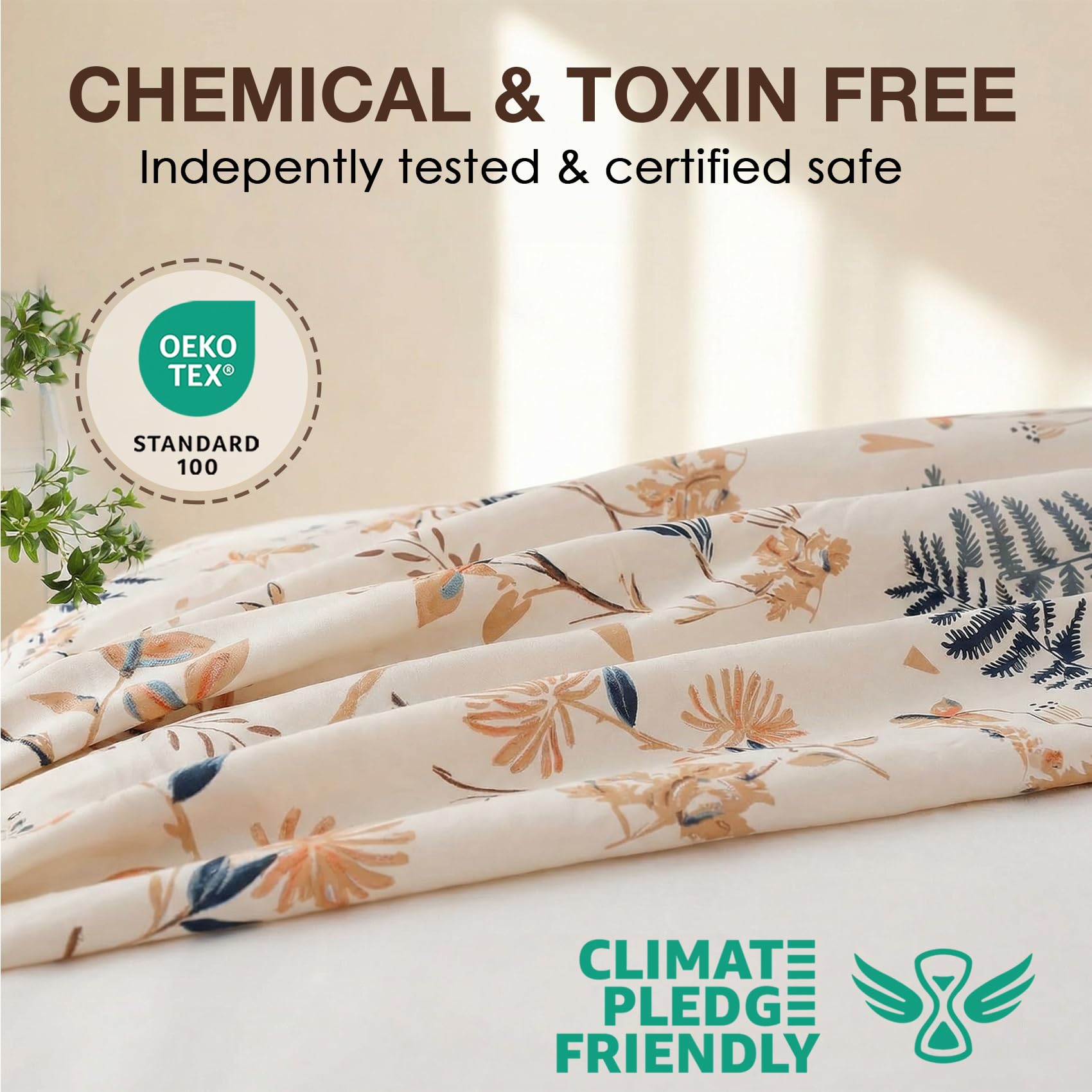 JSD Boho Floral pillowcase with envelope closure for neat finish