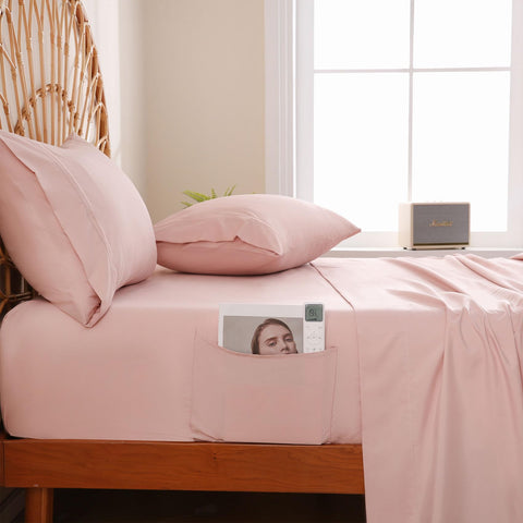 JSD Dusty Pink Queen Sheet Set delivers hotel-quality sleep feel.