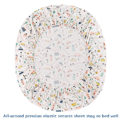 JSD fitted sheet 39x75+15in pocket — secure snug fit overnight.
