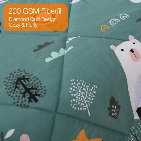 JSD forest animals pillow sham with two-inch flange adds playful detail.