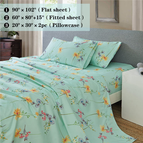 JSD floral pillowcase complements the set with soft texture for restful nights