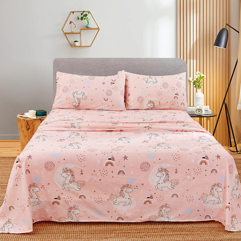 Care label and softness note on JSD Pink Unicorn sheet set