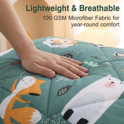 JSD Twin XL comforter close-up shows soft brushed microfiber texture.