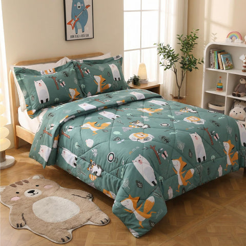 JSD two-piece set with matching designs for coordinated kids room.