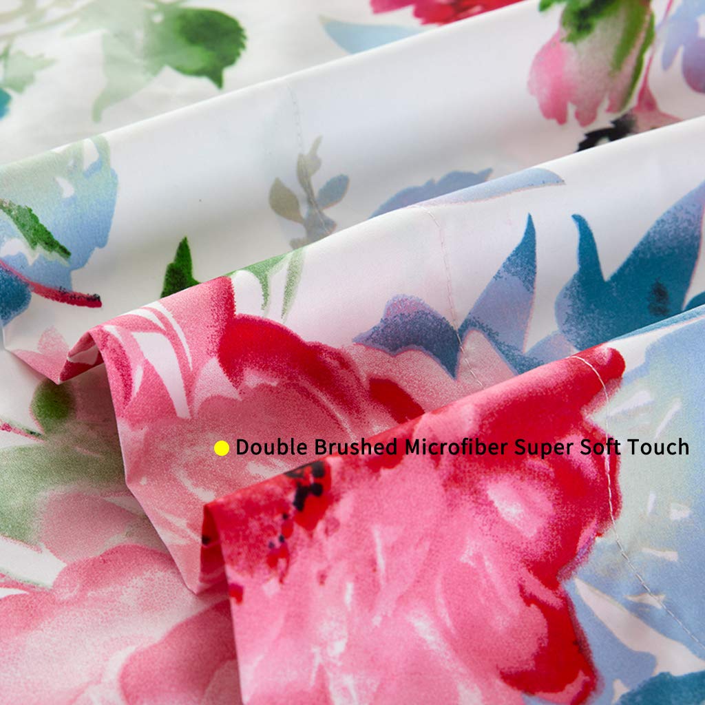 JSD Watercolor Rose Floral pillowcases pair with sheet set for complete coordination