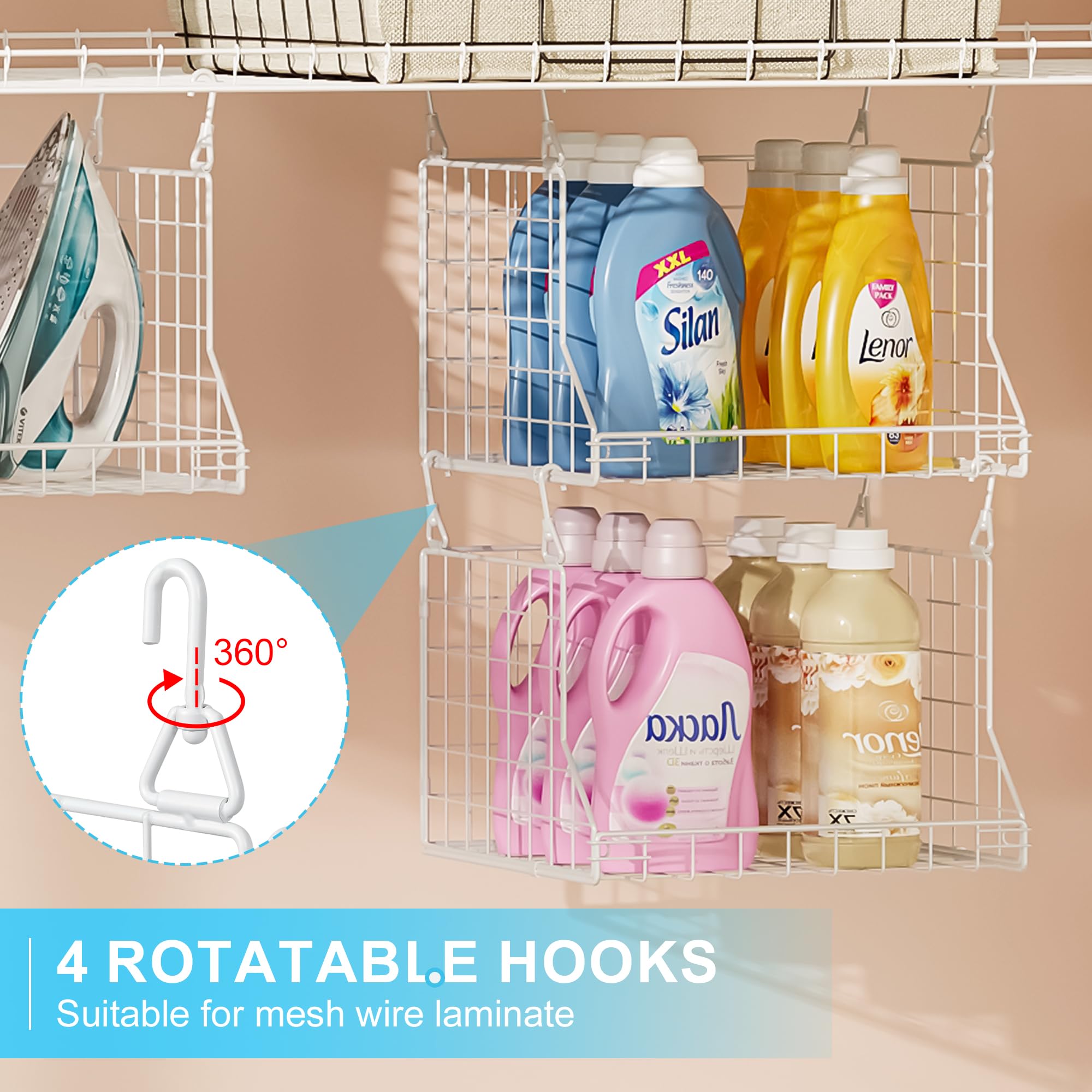 Jsskeeim durable wire shelving supports heavy detergents without bending.