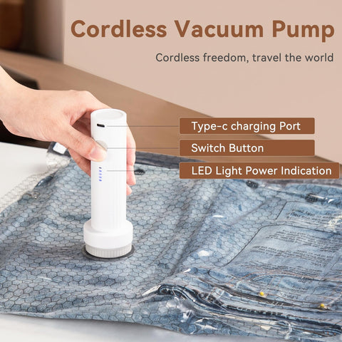 JSTQLT lightweight 1500mAh pump fits in luggage