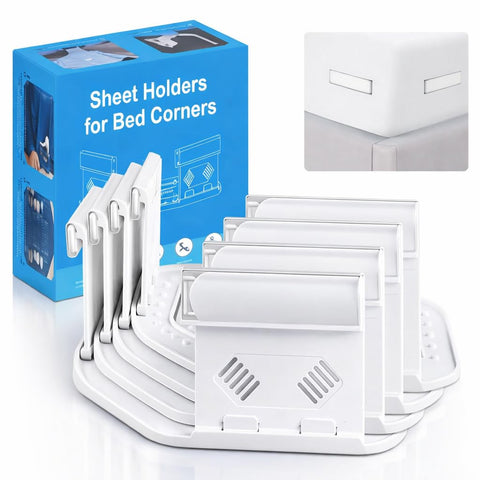 JTNFSH corner sheet holders installed under mattress for a secure, tidy sleep surface.