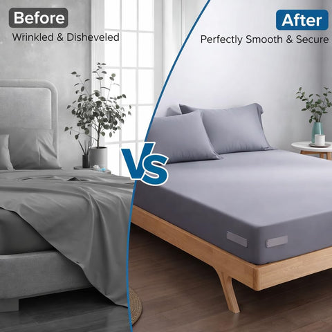 JTNFSH non-slip sheet clip design protects fabric from damage and snag-free nights.