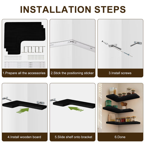 Jubilander easy-install wall shelves with hardware for quick home organization