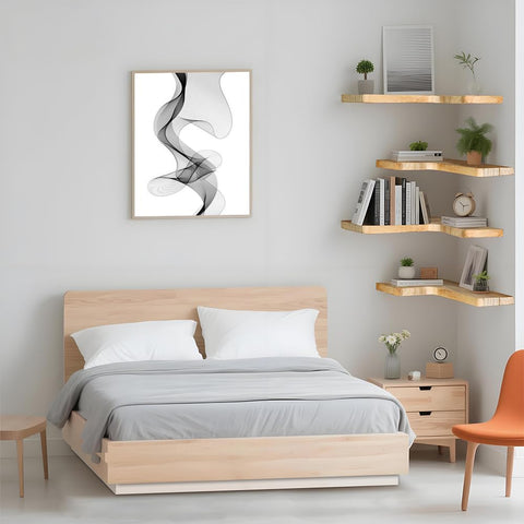 Jubilander light-burnt finish paulownia shelves highlighting natural wood texture.