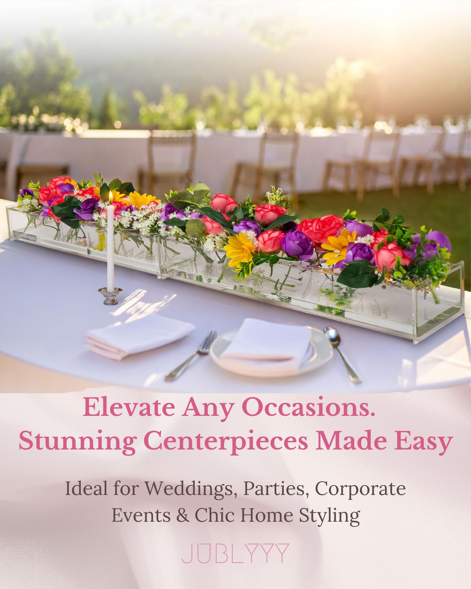 JUBLYYY premium plastic vases are lightweight and easy to position.