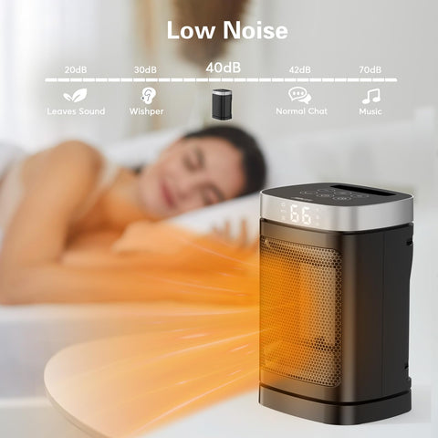 JIBUFI heater operates quietly for focused work or restful sleep.