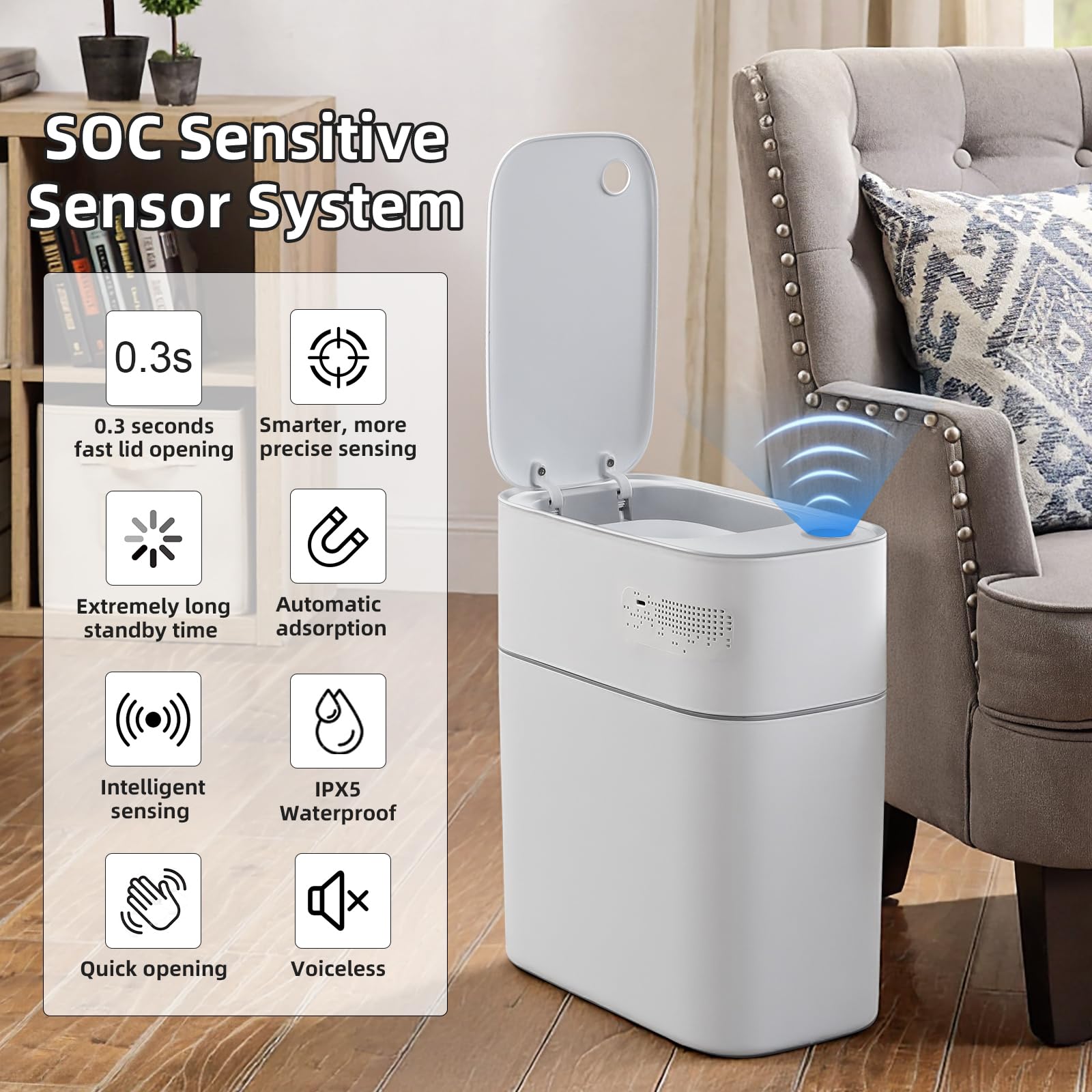 JUDRDO IPX5 waterproof design withstands humidity in bathrooms.