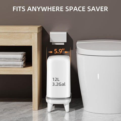 JUDRDO one-piece construction trash bin with no sharp edges for safety.