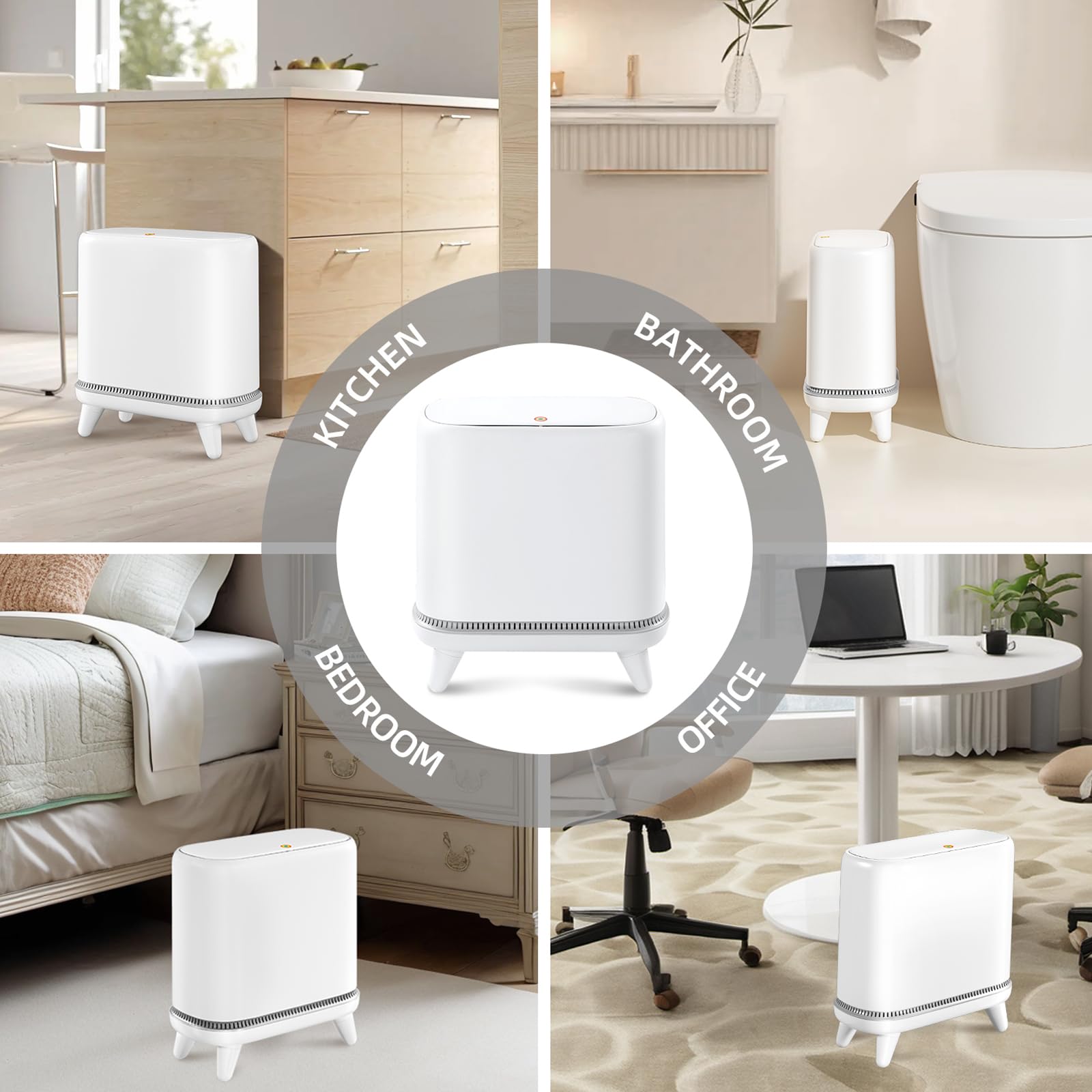 JUDRDO raised-leg design enables easy cleaning beneath the can.