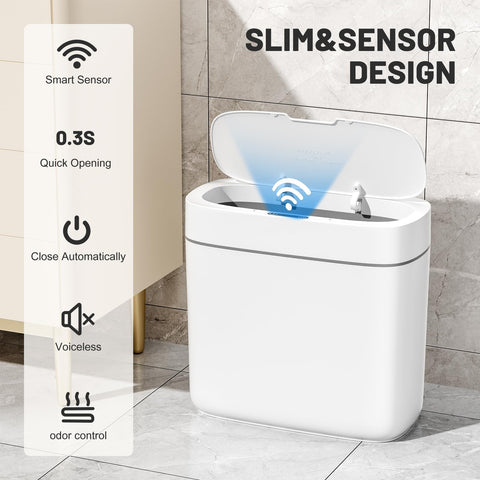 JUDRDO slim 3-5 gallon bin fits narrow bathroom spaces