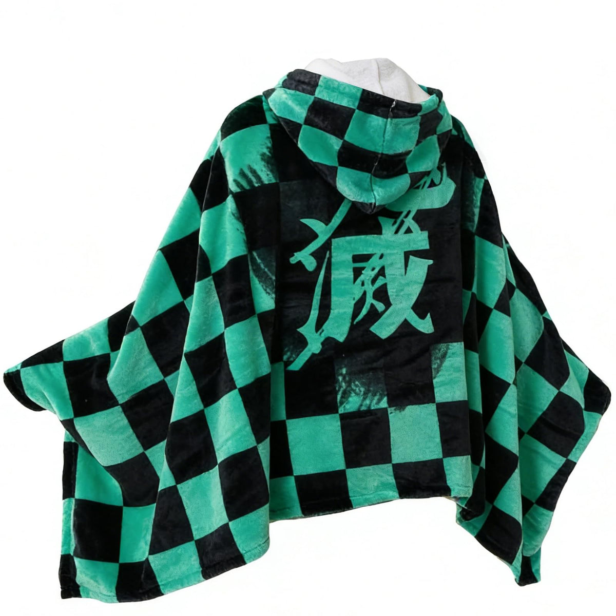 Juejuezi hooded wearable blanket in green provides cozy warmth at home.