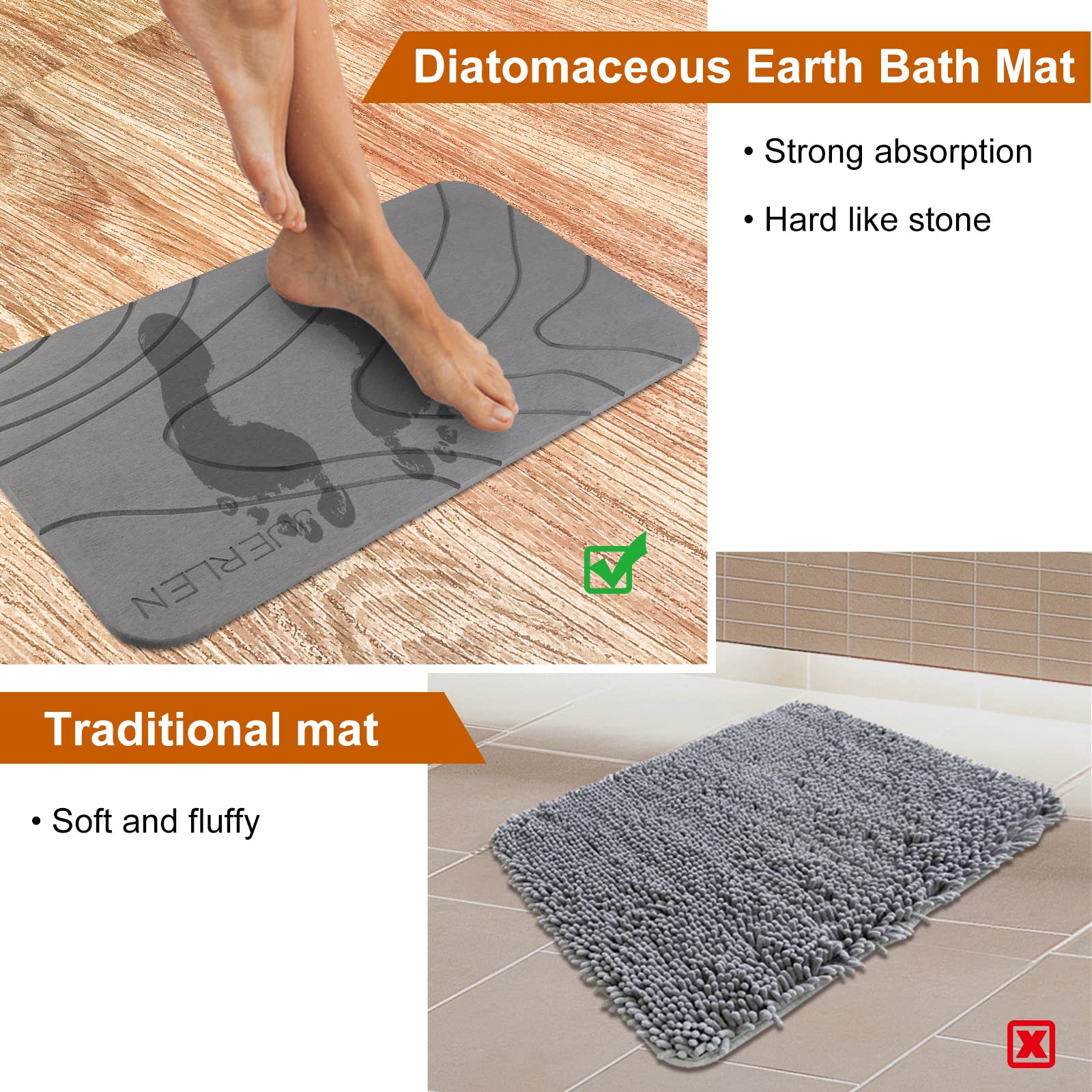 JUERLEN anti-slip rubber underlay supports safe footing.