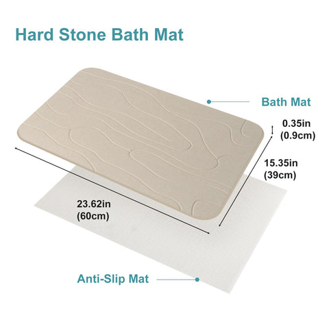 JUERLEN anti-slip rubber underlay provides stable footing on tile floors.