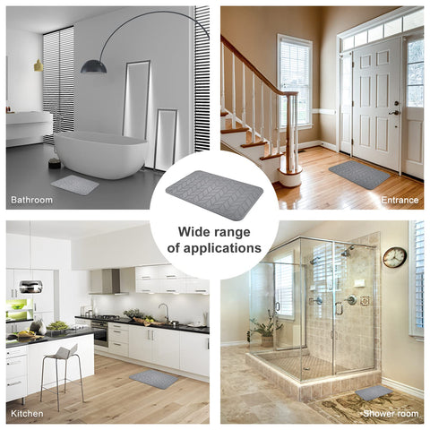 JUERLEN bath mat complements bathroom decor with a contemporary arrow design.