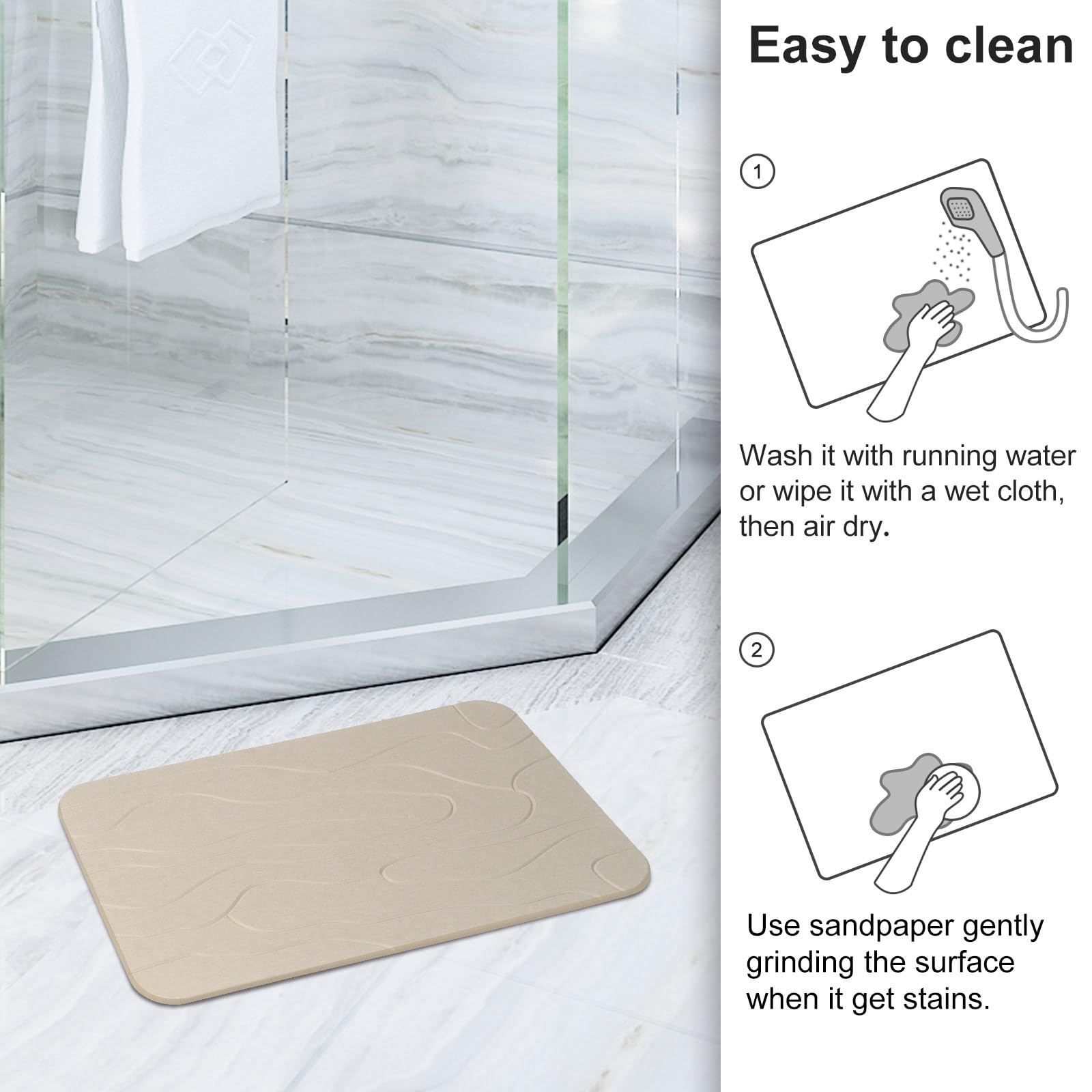 JUERLEN easy-clean surface can be wiped or brushed to refresh.