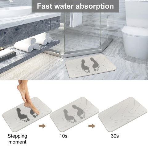 JUERLEN pallid wave design bath mat adds modern style while absorbing water