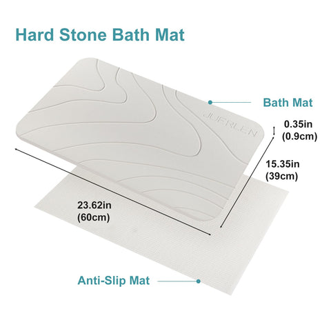 JUERLEN stone bath mat nonslip keeps bathroom floors dry and safe