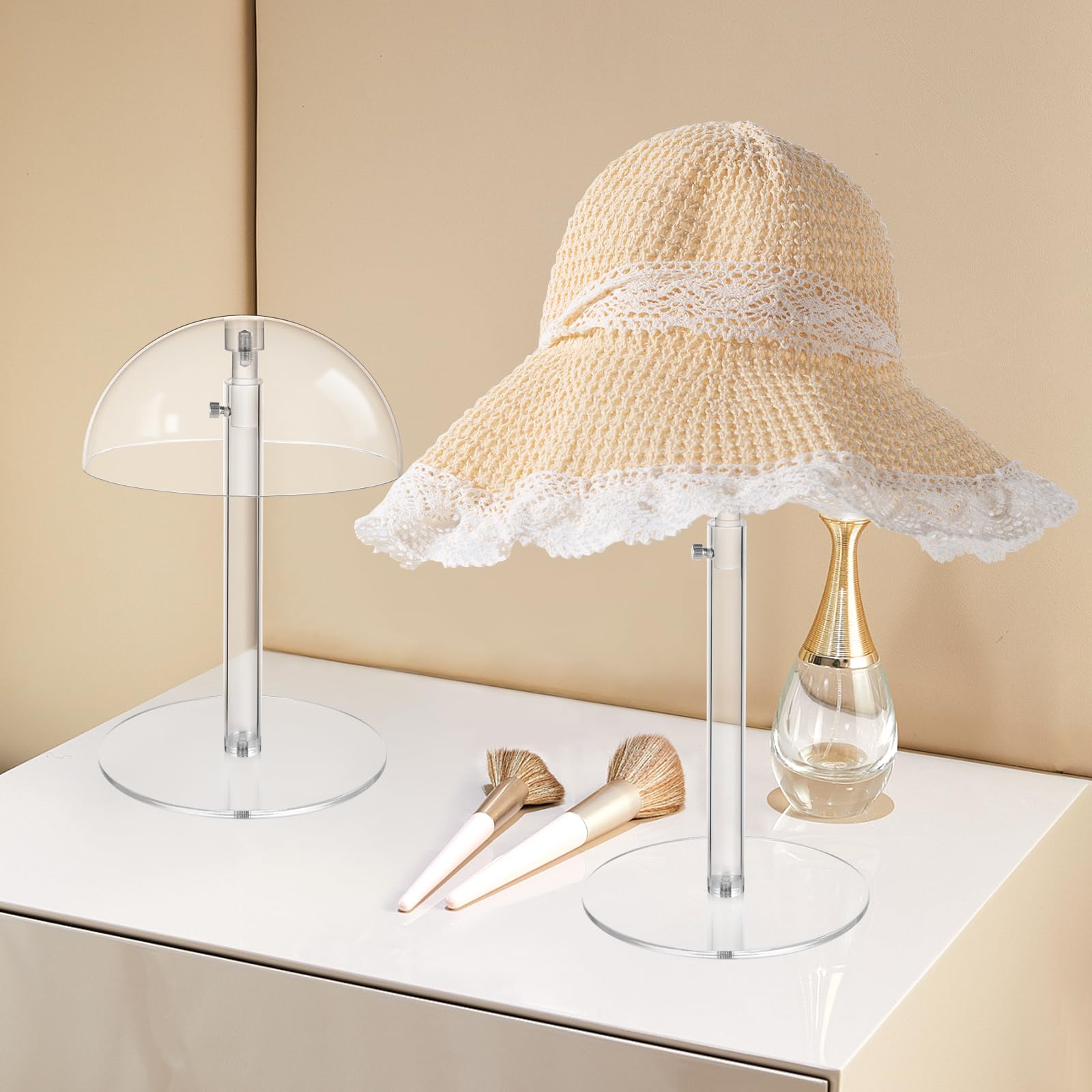 JUESHA adjustable hat stand knob allows quick height changes for different styles