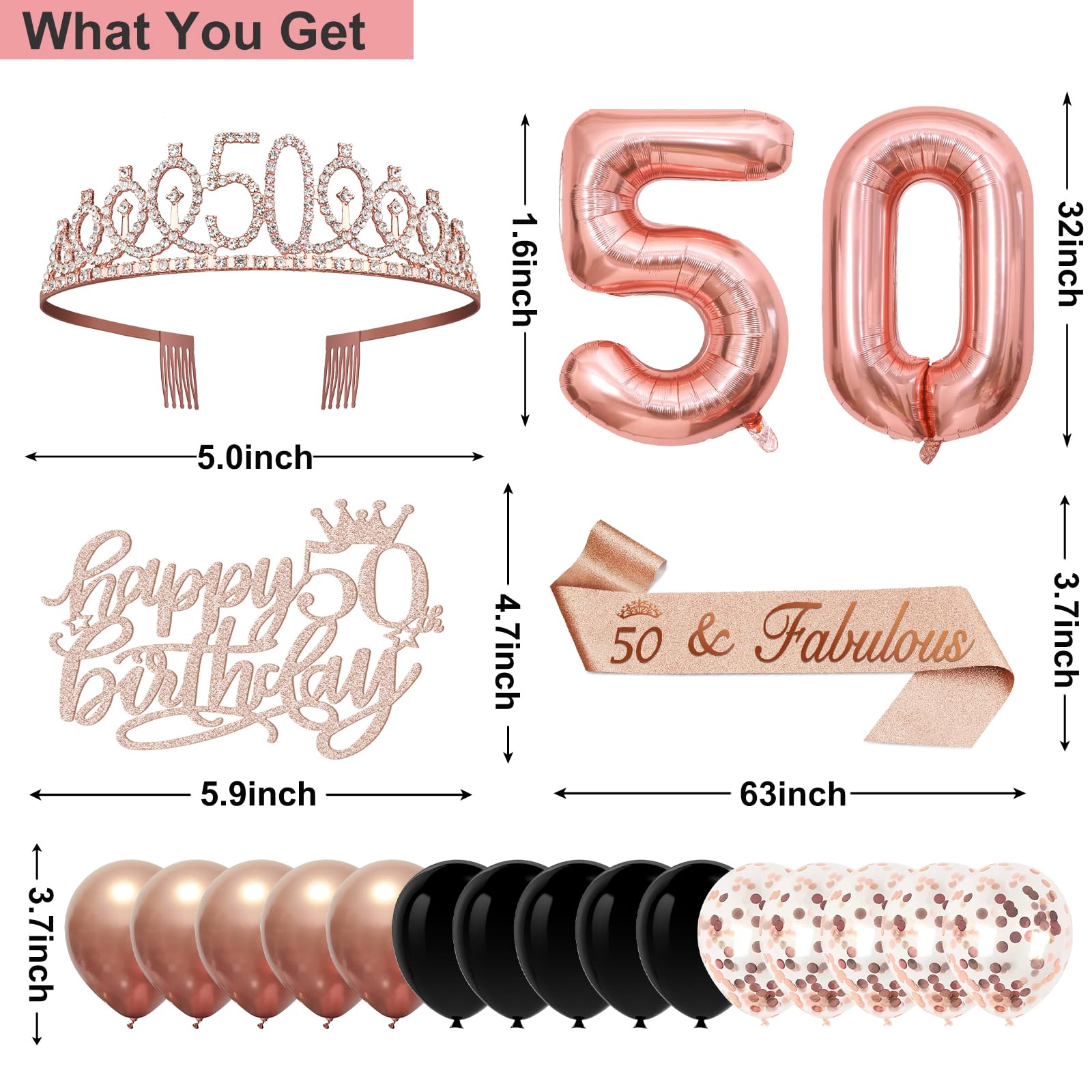 Juesly 50th birthday tiara sparkles with rhinestones for an elegant look