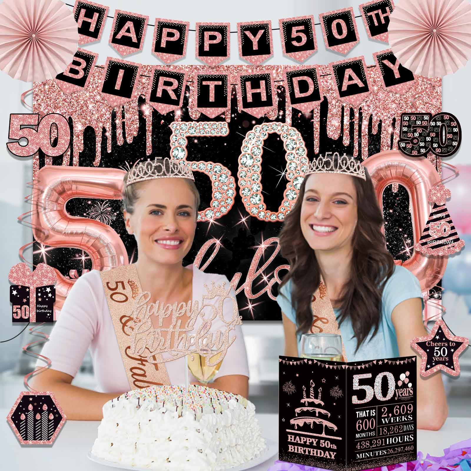 Juesly glittery 50th cake topper to embellish the cake