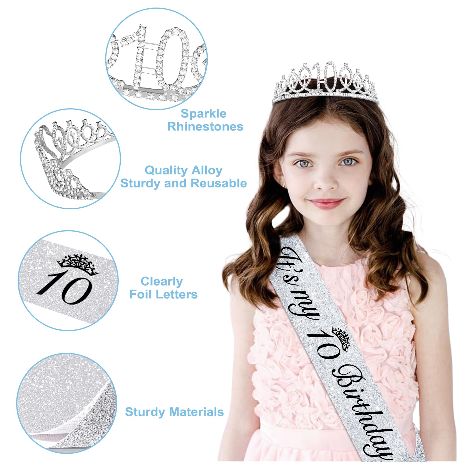 Juesly silver cake topper 10 for a refined milestone cake