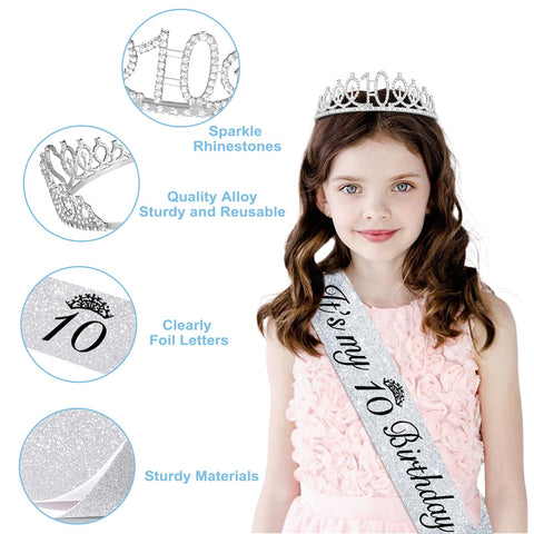 Juesly silver cake topper 10 for a refined milestone cake