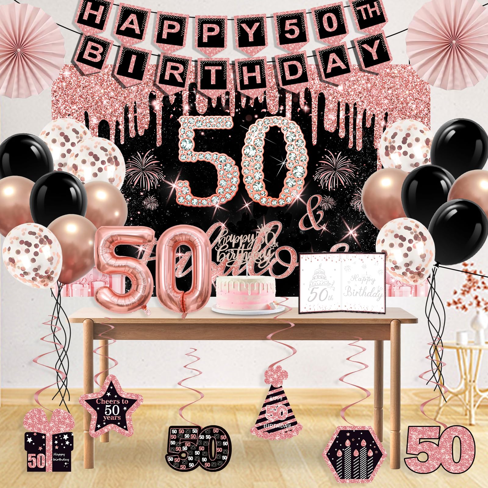 Juesly hanging swirls in rose gold create dynamic decor and ambience