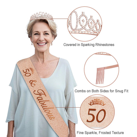 Juesly Happy 50th banner adds bold color for a festive photo backdrop
