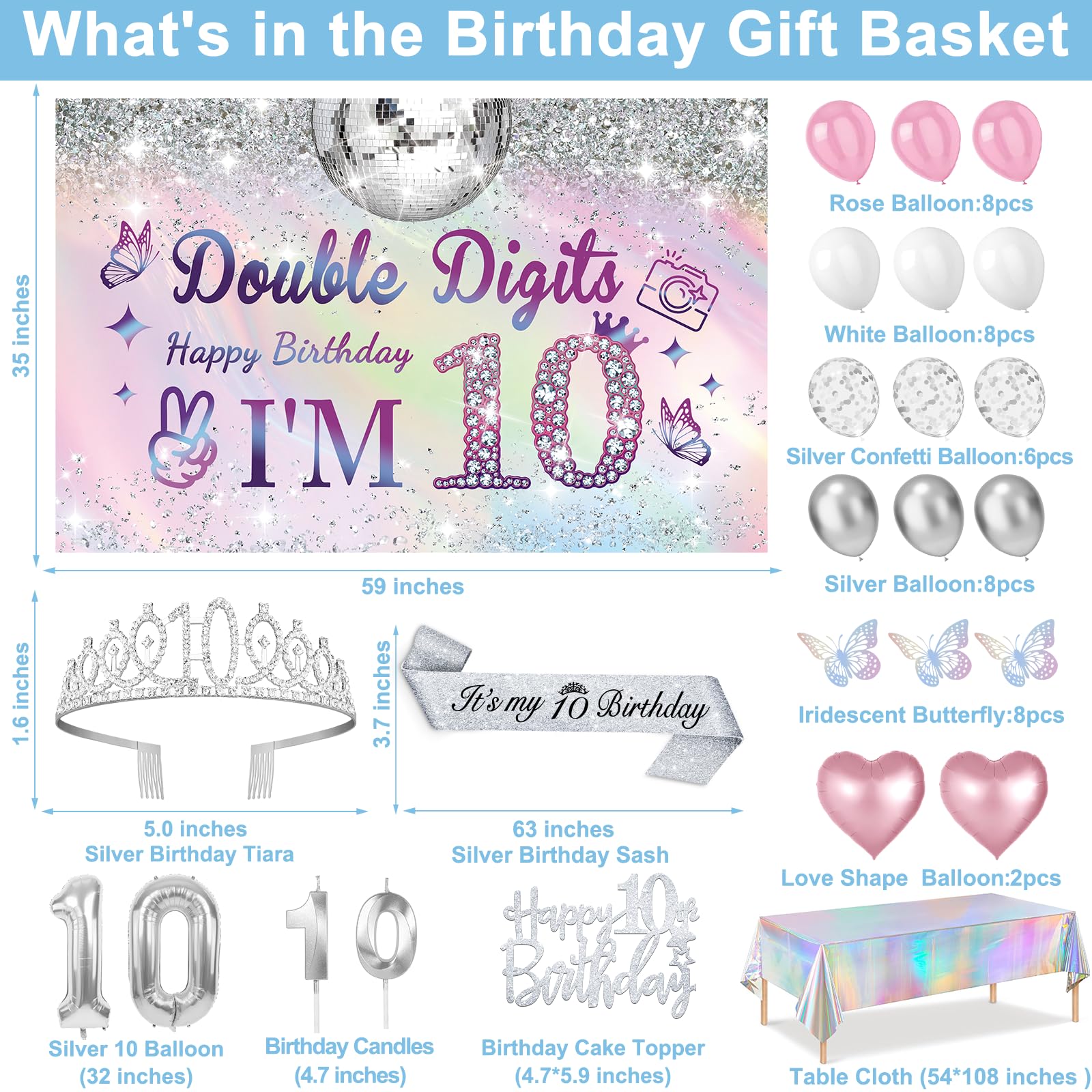 Juesly silver rhinestone tiara for the birthday girl