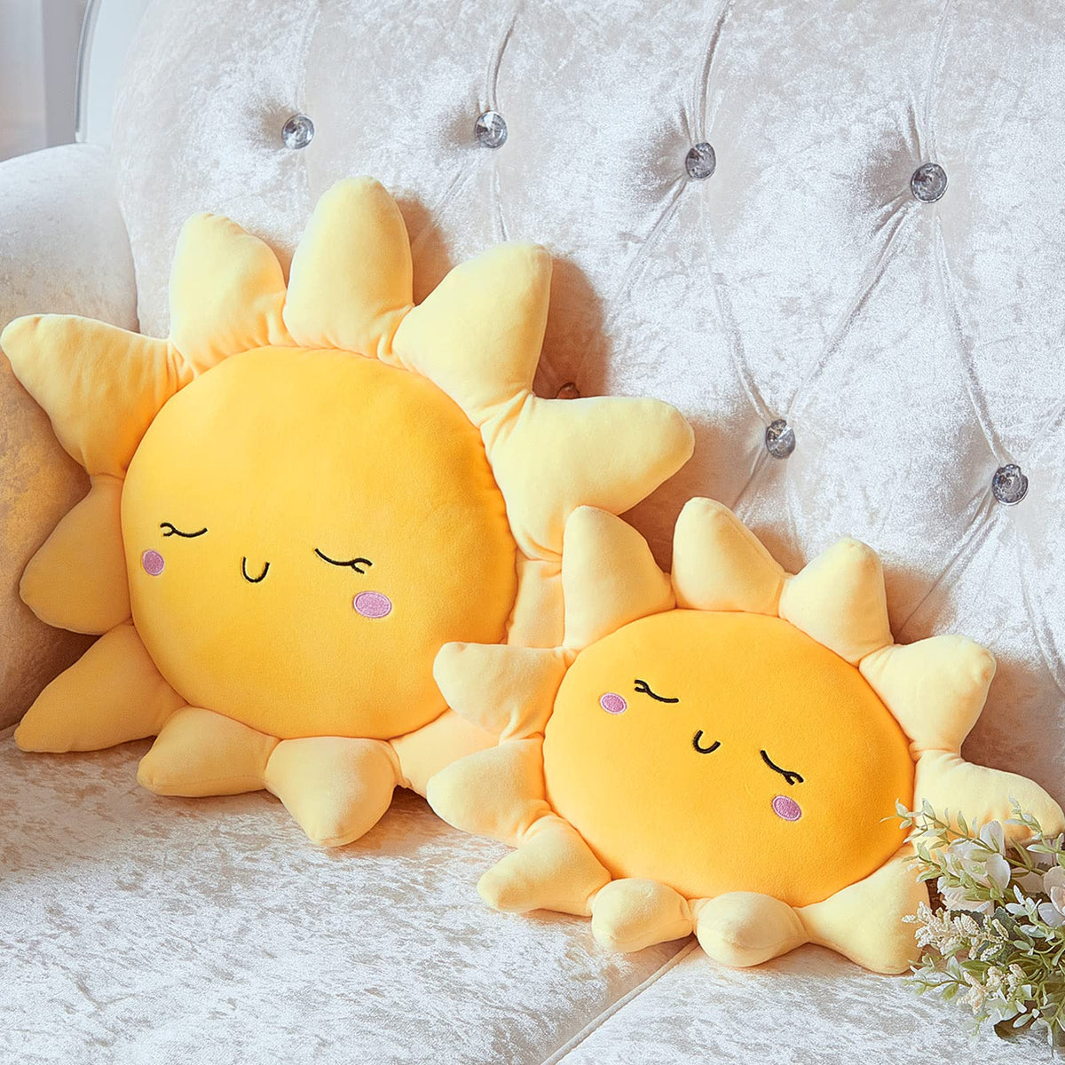 Juexica sun pillow 13.7in for cozy reading and compact spaces.