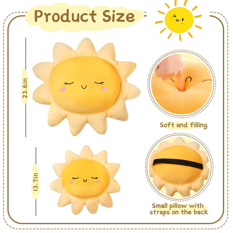 Juexica sun pillow 60cm for sofa and bed embellishment.