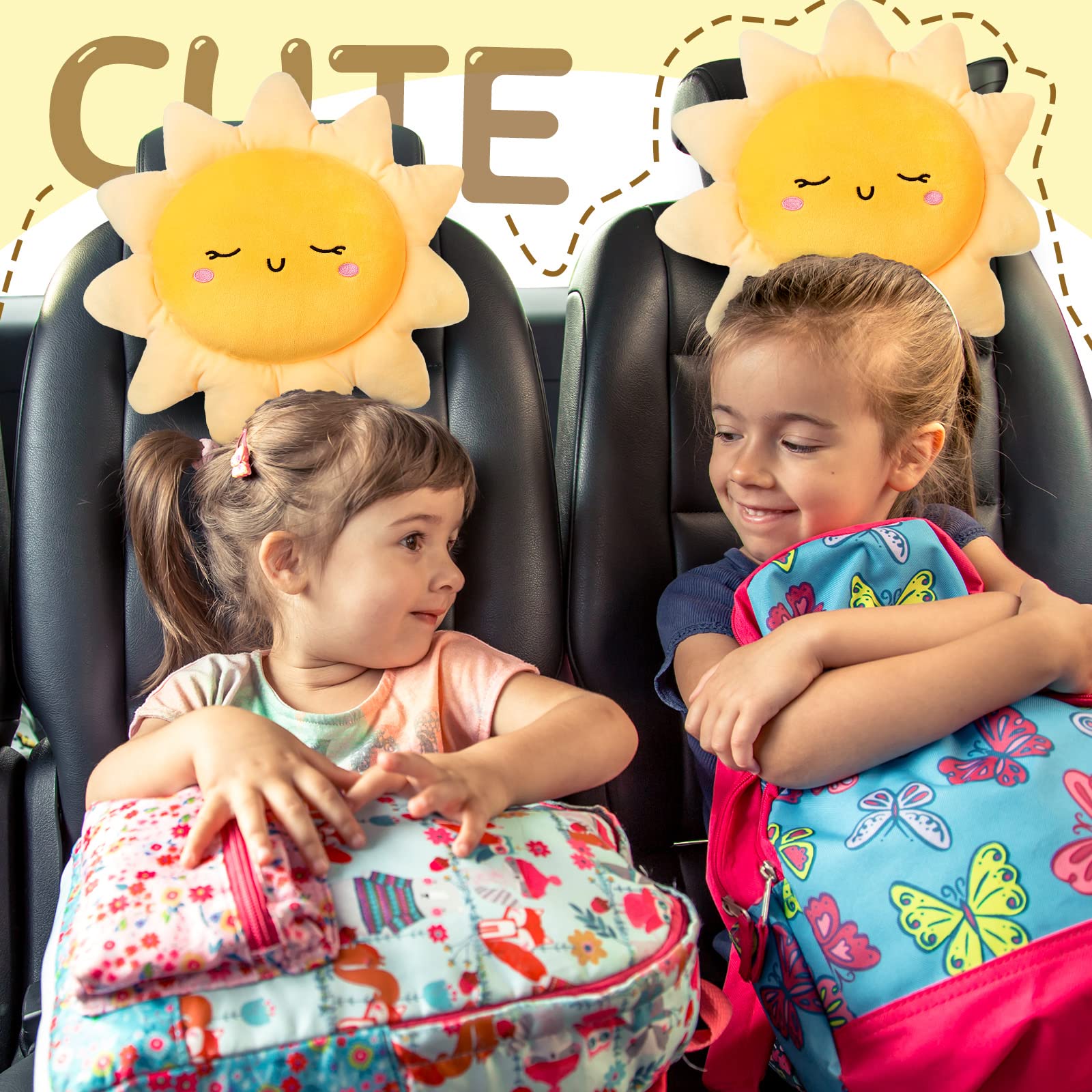 Juexica sun pillow back elastic band for easy car use.
