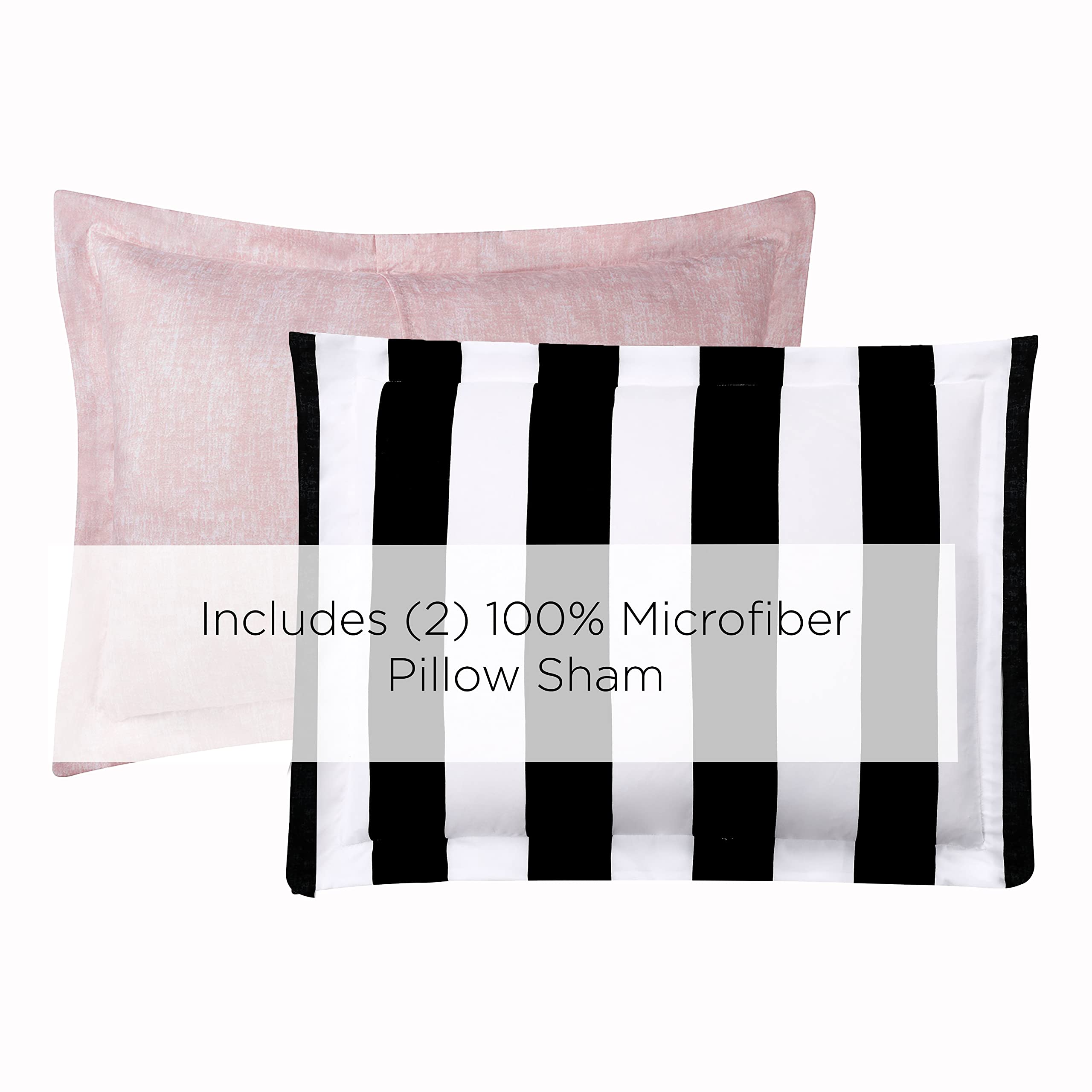Juicy Couture Cabana Stripe pleated decorative pillow enhances bed styling.
