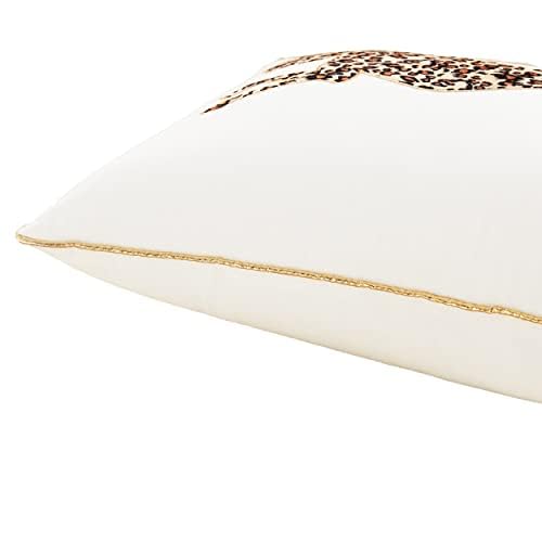 Juicy Couture cheetah pillow gold piping detail enhances chic look