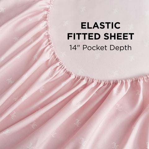Juicy Couture flat sheet 90x102 provides smooth layering and easy care.