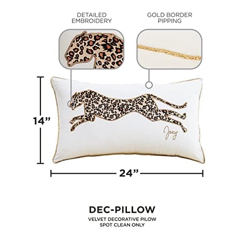 Juicy Couture reversible velvet cheetah pillow reverse solid color side for versatile decor
