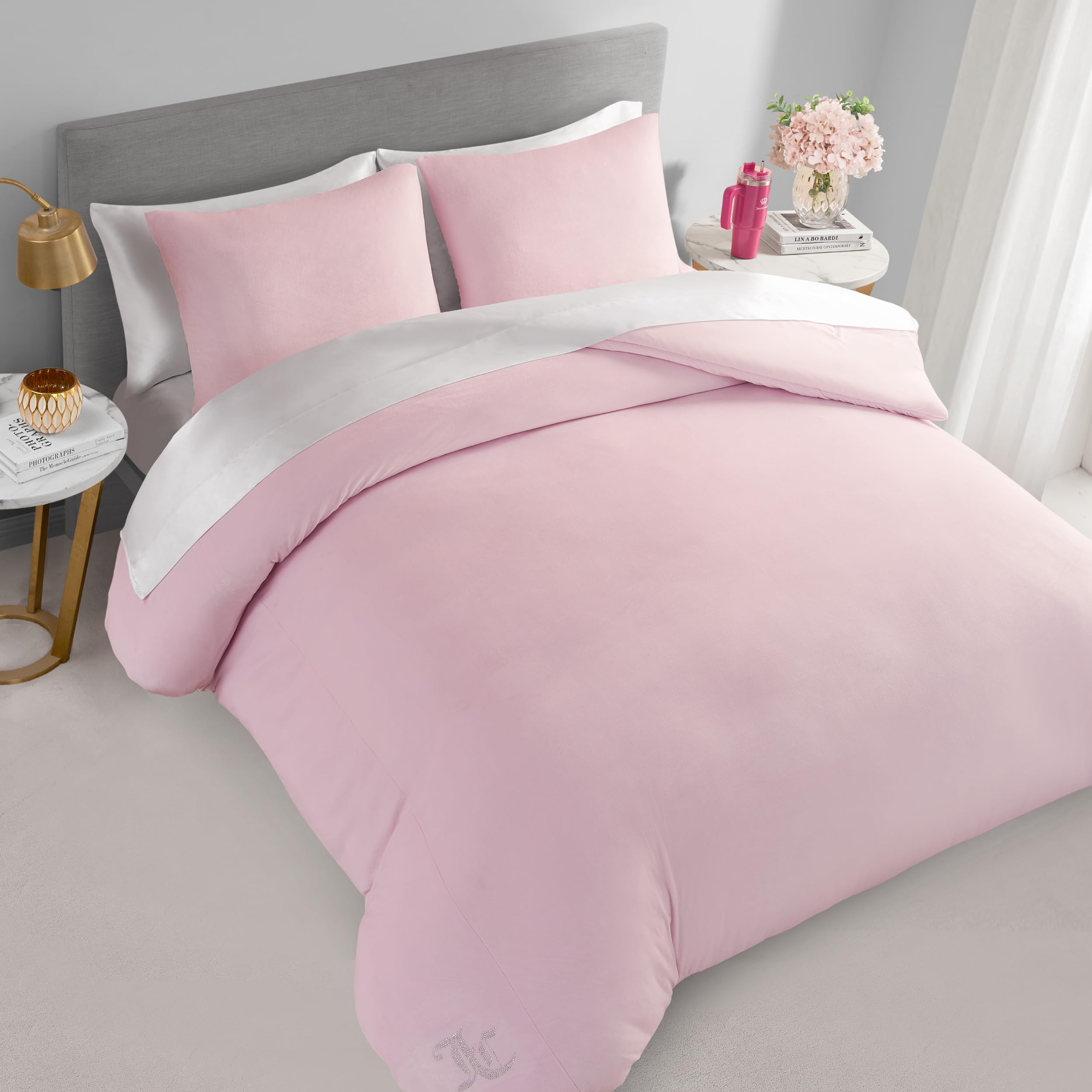 Juicy Couture rhinestones detail on comforter adds glamorous sparkle to your bed
