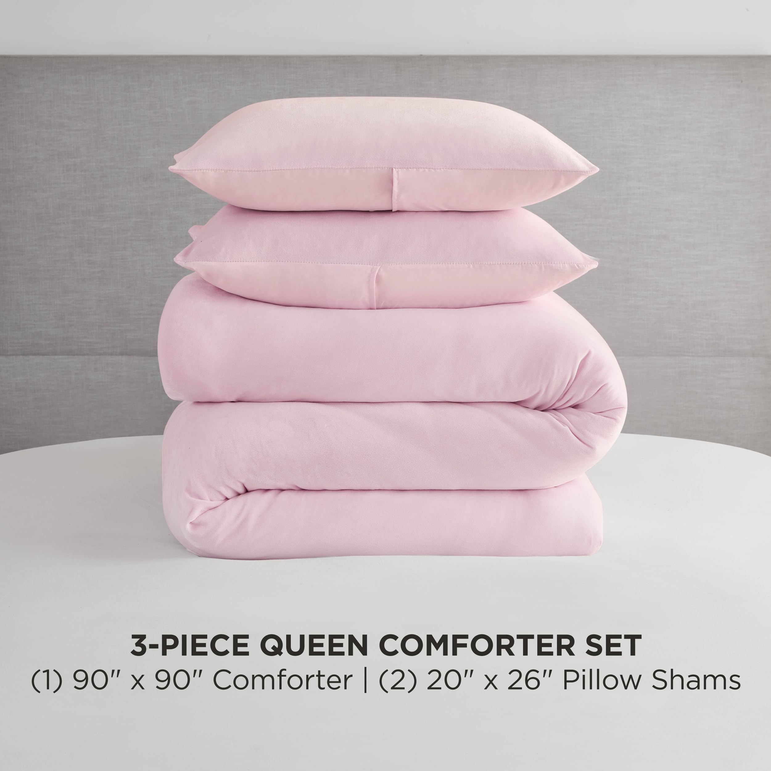 Juicy Couture Marshmallow Pink Velour Shams paired with bedding for coordinated luxury