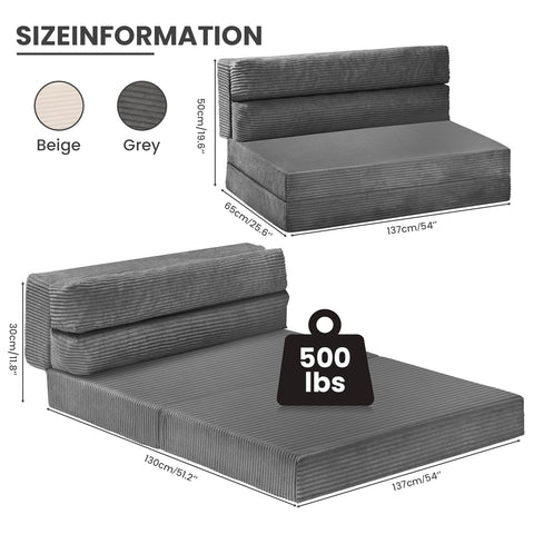 JUIKURY folding sofa bed open as a sofa with back support pillow