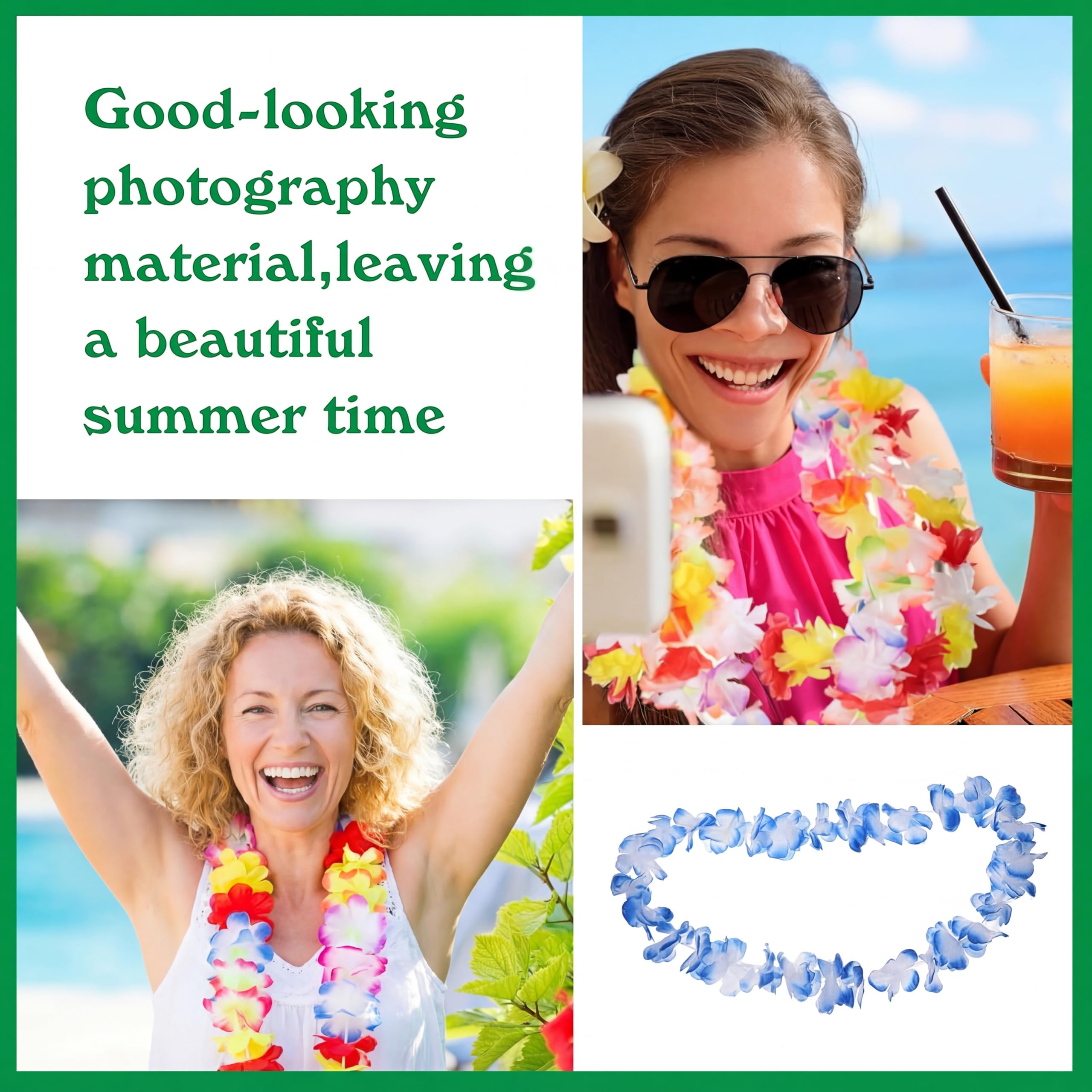 Juinte Hawaiian leis 100cm – versatile tropical accessory for guests at large events.