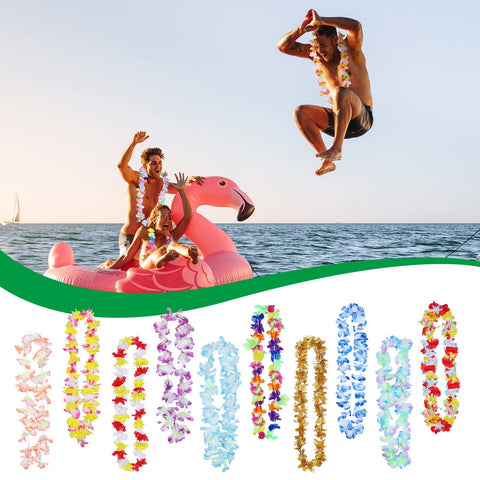 Juinte summer vacation beach theme – vibrant leis enhance tropical party atmosphere.