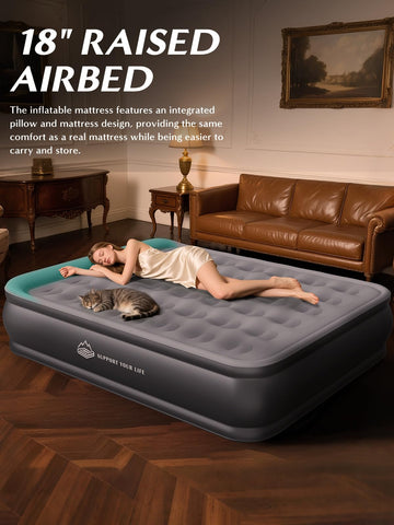 JUITOY Queen air mattress supports up to 770 pounds for stability during sleep.
