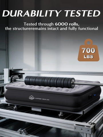 JUITOY Queen air mattress includes carrying bag for convenient transport.